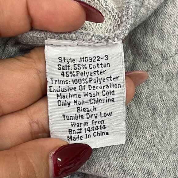 Johnny Was Women's Grey Nautical 3/4 Sleeve Floral Sweatshirt Size Small - Picture 7 of 10